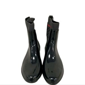COACH Black Glossy Rain Boots Sz 11